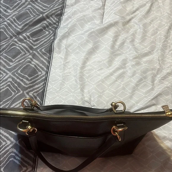 Coach Black Tote with Gold Accents - Picture 4 of 7
